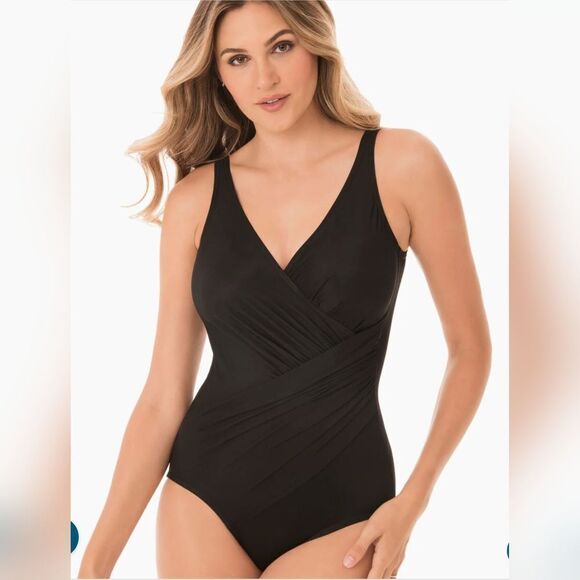 MiracleSuit Must Haves Oceanus One Piece Swimsuit NWOT size 18 DDD-Cup Black - Picture 1 of 4
